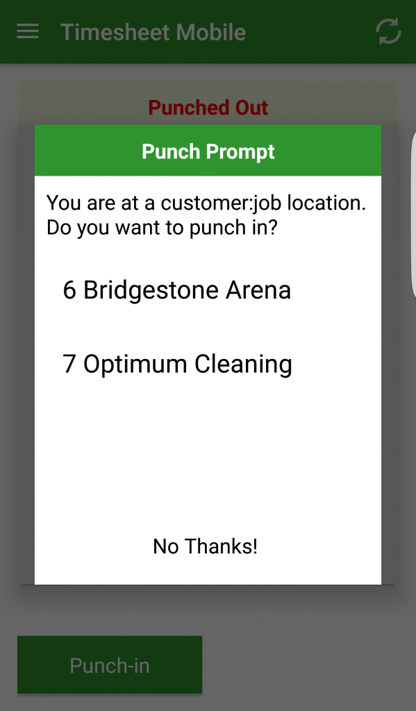 punch prompt alerts employees when they enter a geofence
